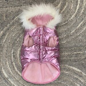 Royal Animals NY👑Metallic Pink w/faux fur coat